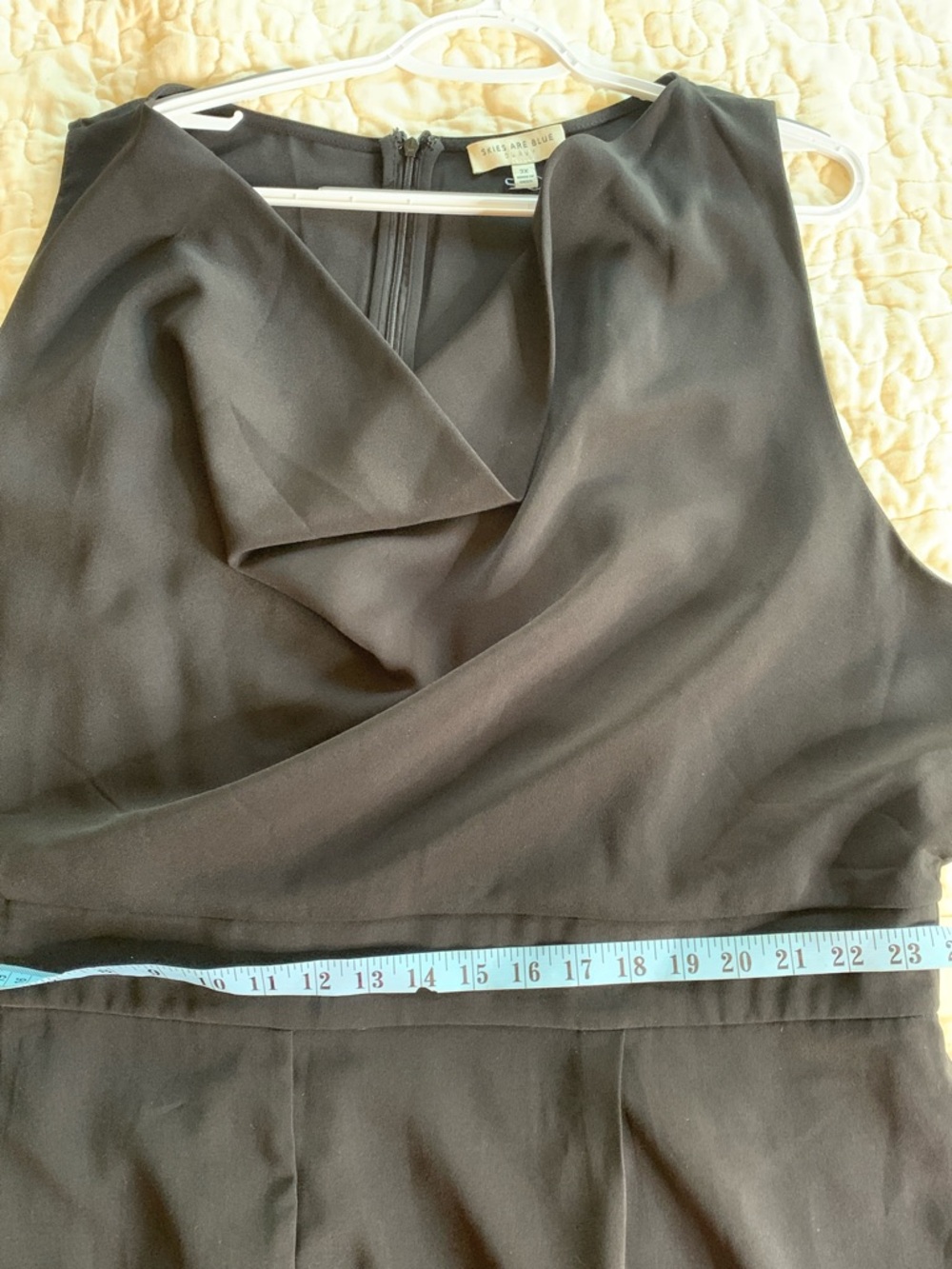 Skies Are Blue Curvy 3X Sleeveless Black Cowl Neck Jumpsuit - Modern Wide-Leg - Picture 7 of 13